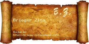 Brieger Zita névjegykártya