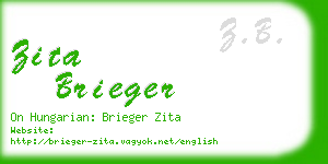 zita brieger business card